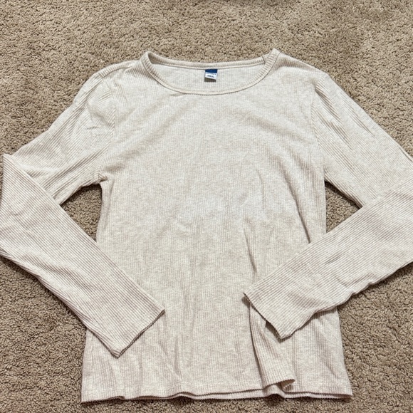 Old Navy Light Beige Long Sleeve Top - Picture 1 of 1